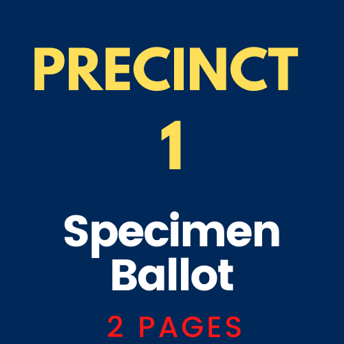 Precinct 1 specimen ballot