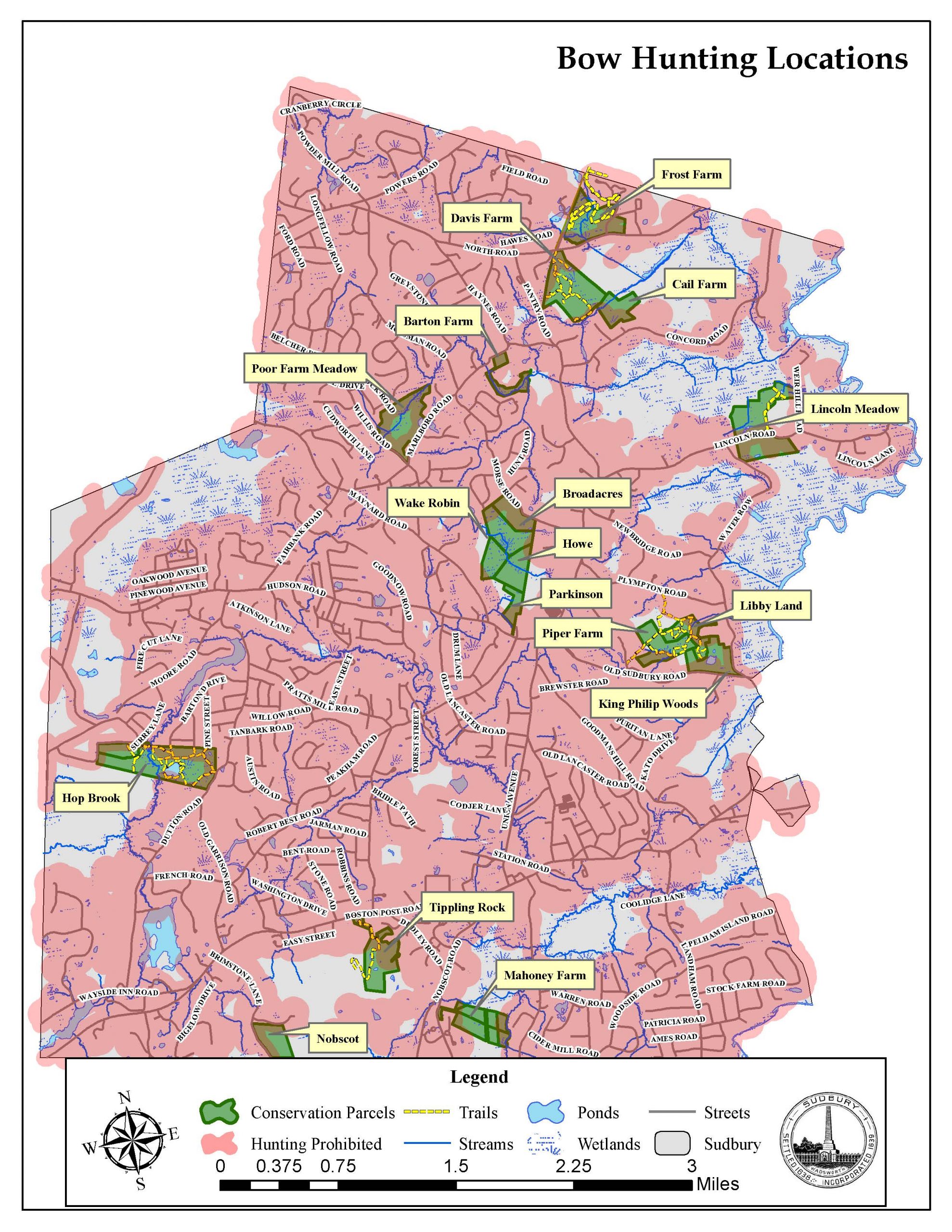 Townwide Hunting Map 2022 scaled Bow Hunting Season Open October 3 through December 31, 2022