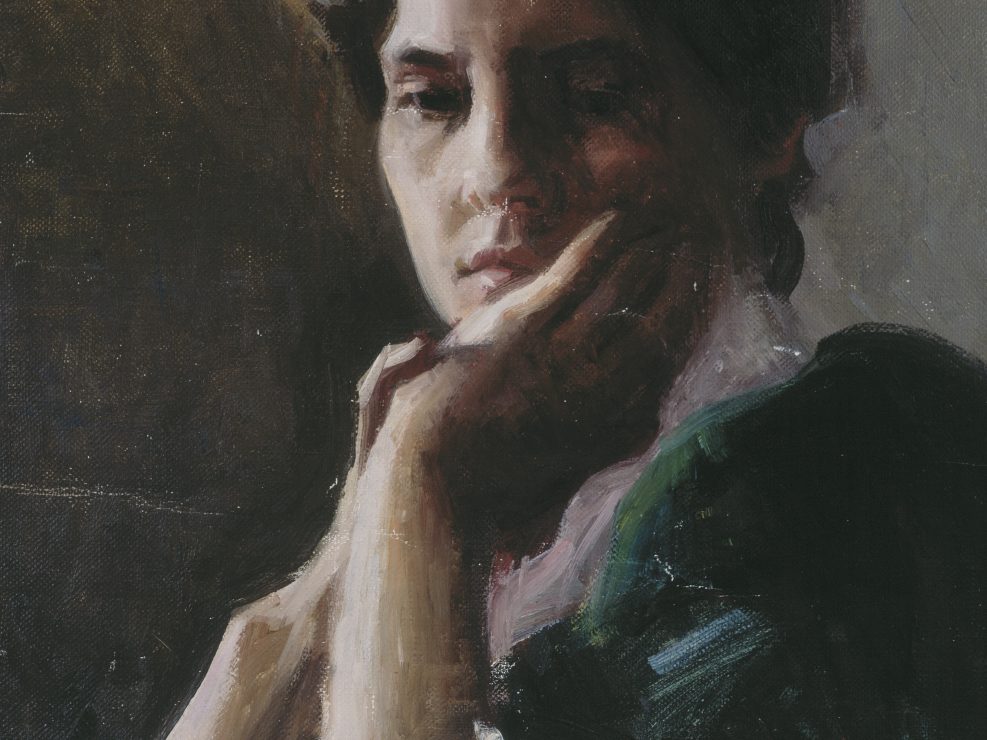 Painting of a Contemplative Woman